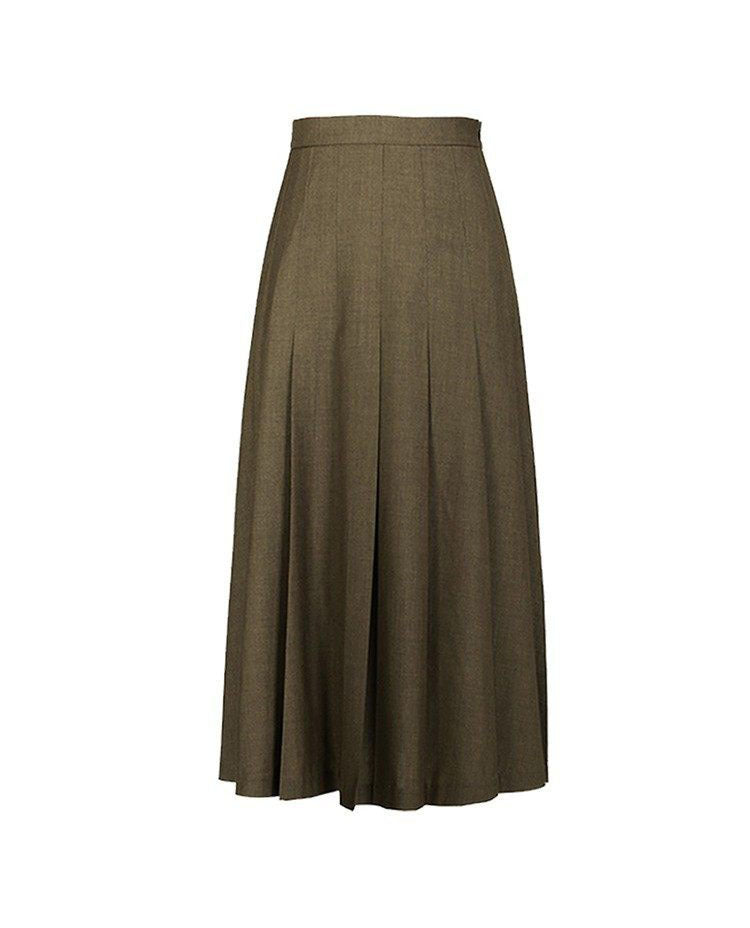 Women Long Pleated Skirt with High Waist Mune Fashion