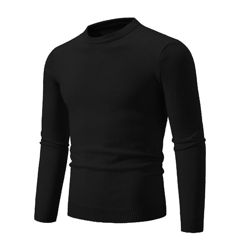 Men's fine knit round neck sweater slim fit with ribbed cuffs Mune Fashion
