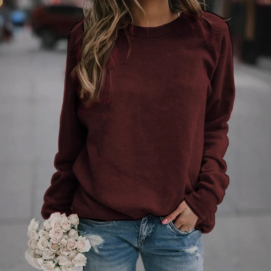 Women's Casual Oversized Sweatshirt with Crew Neck and Raglan Sleeves Mune Fashion