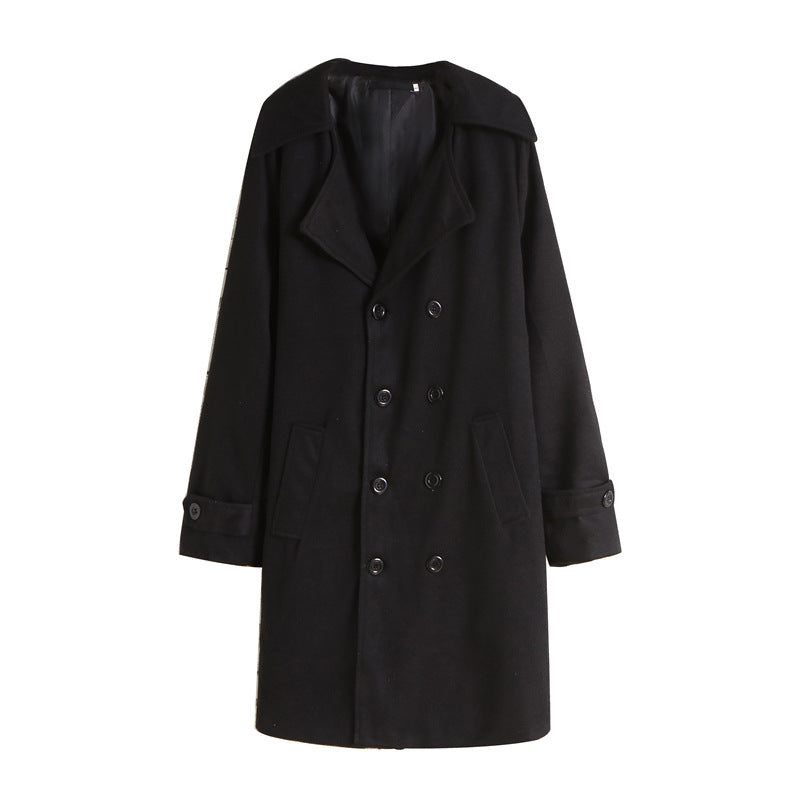 Men's elegant double-breasted wool coat with wide lapels and tailored business cut Mune Fashion