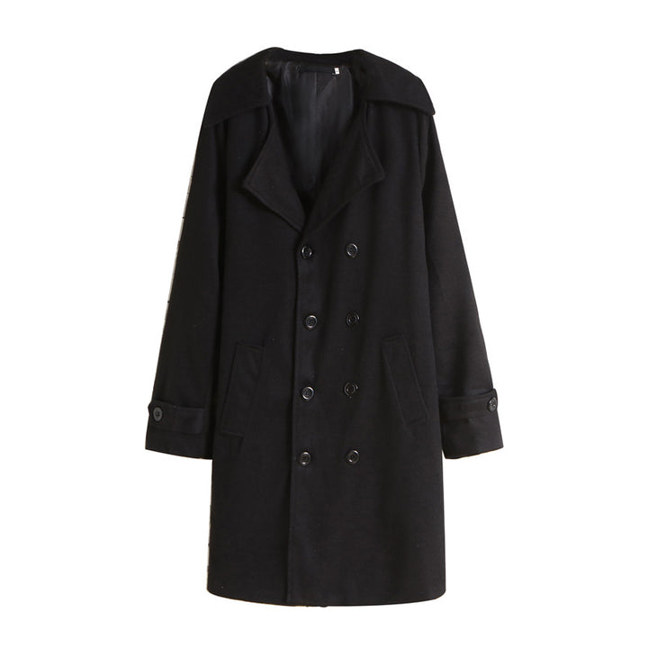 Men's elegant double-breasted wool coat with wide lapels and tailored business cut Mune Fashion