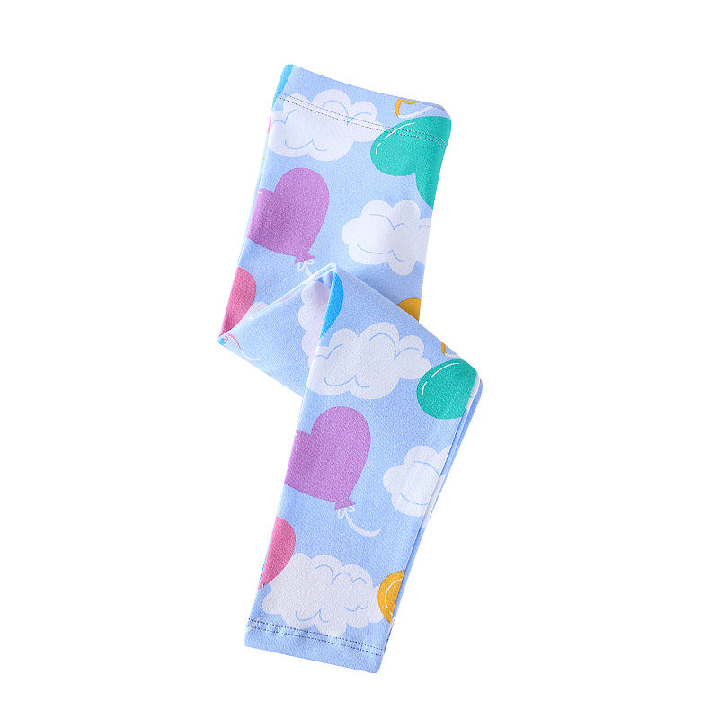 Girls leggings with cheerful heart and cloud motif Mune Fashion