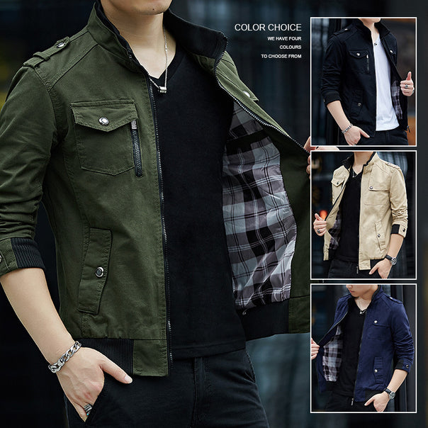 Men's Canvas Field Blouson in Pilot Cut with Flap Pockets and Arm Pocket Mune Fashion