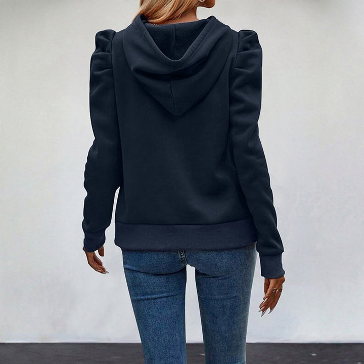 Women's Stylish Hooded Sweater with Puff Sleeves Mune Fashion