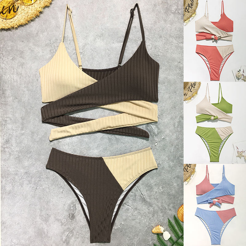 Women's Ribbed Bikini Set with Adjustable Straps Mune Fashion