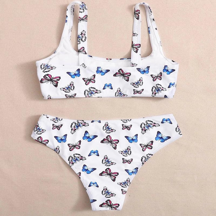 Women's bikini set with colorful butterfly pattern Mune Fashion