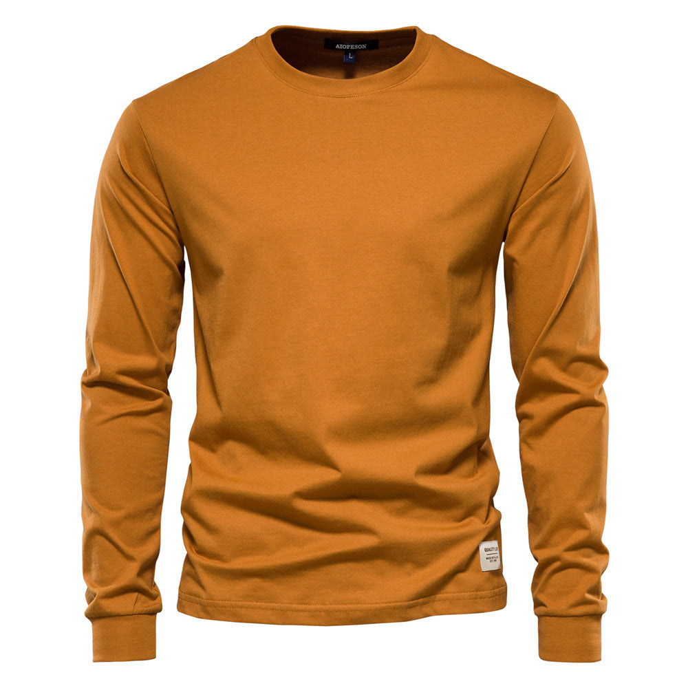 Men's classic long-sleeved cotton shirt with round neck and elastic cuffs Mune Fashion