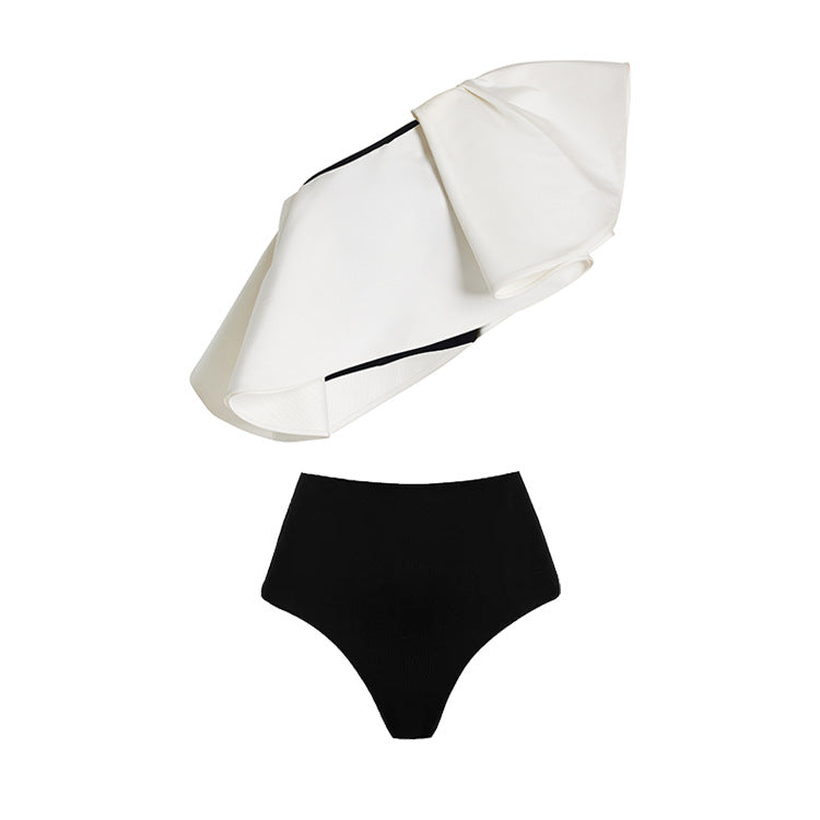 Women's swimsuit set with stylish wrap skirt and elegant ruffle top Mune Fashion
