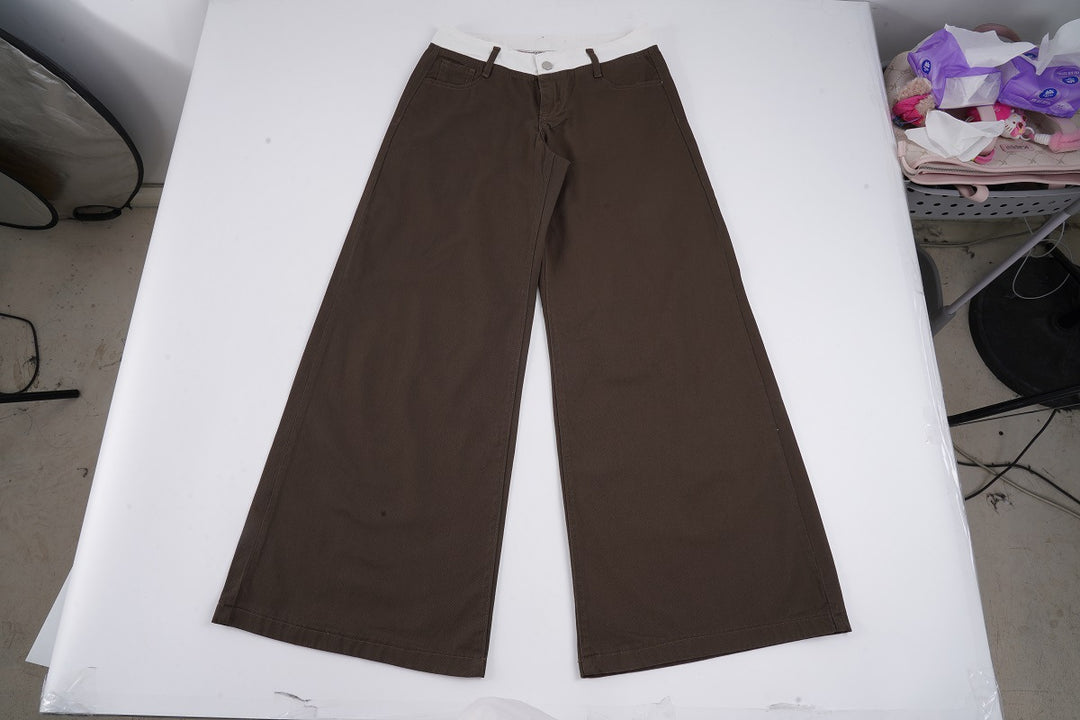Women nan Highwaist culotte pants with wide leg and contrasting waistband detail Mune Fashion