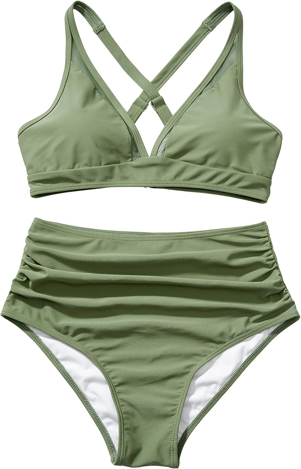 Women’s Sporty Bikini Set with Crossed Straps and High Cut Mune Fashion