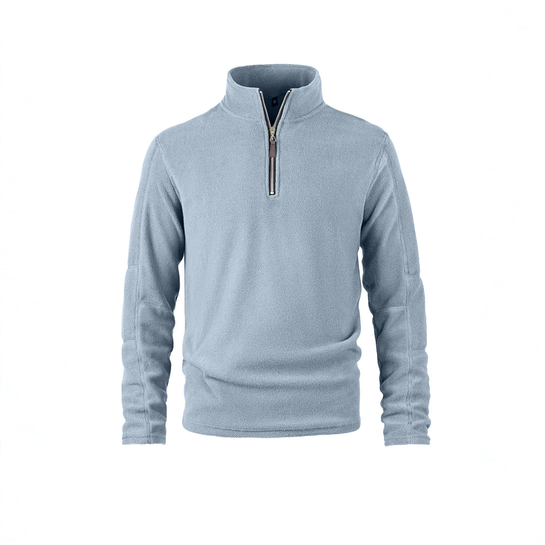 Men's fleece pullover with half zip and stand-up collar Mune Fashion