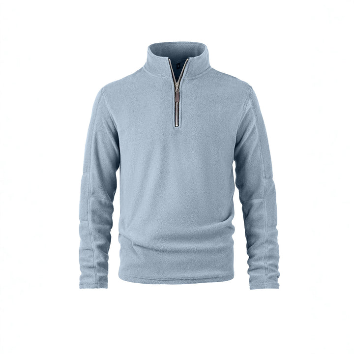 Men's fleece pullover with half zip and stand-up collar Mune Fashion