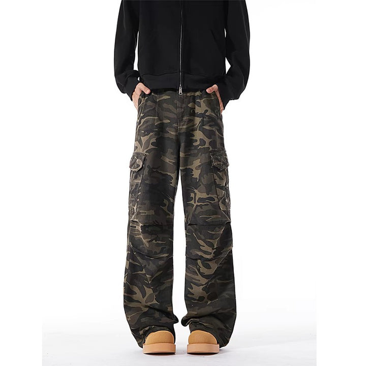 Men's Fashion Cargo Pants with Drop Crotch and Multiple Pockets Mune Fashion