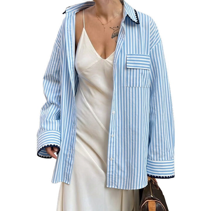 Women's Urban Striped Blouse Mune Fashion