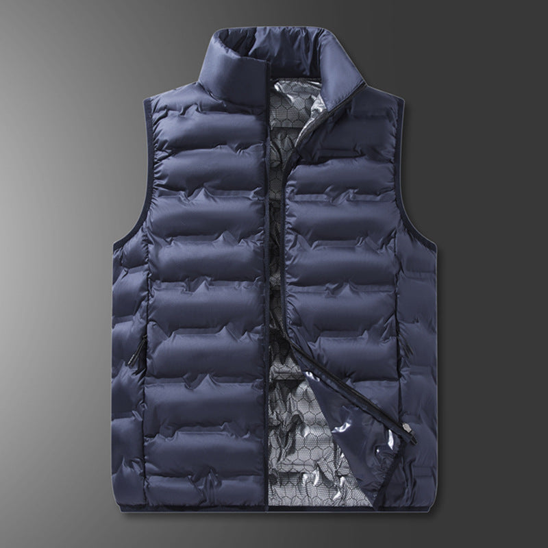 Men's ultra-light quilted thermal insulation vest with mesh lining and stand-up collar Mune Fashion