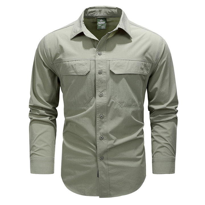 Men's breathable trekking shirt with ripstop fabric, UV protection and concealed chest flaps Mune Fashion