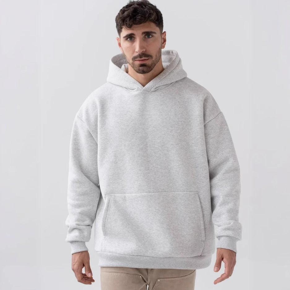 Men's heavy fleece boxy hoodie with deep shoulder drop reinforced hood and kangaroo pocket Mune Fashion