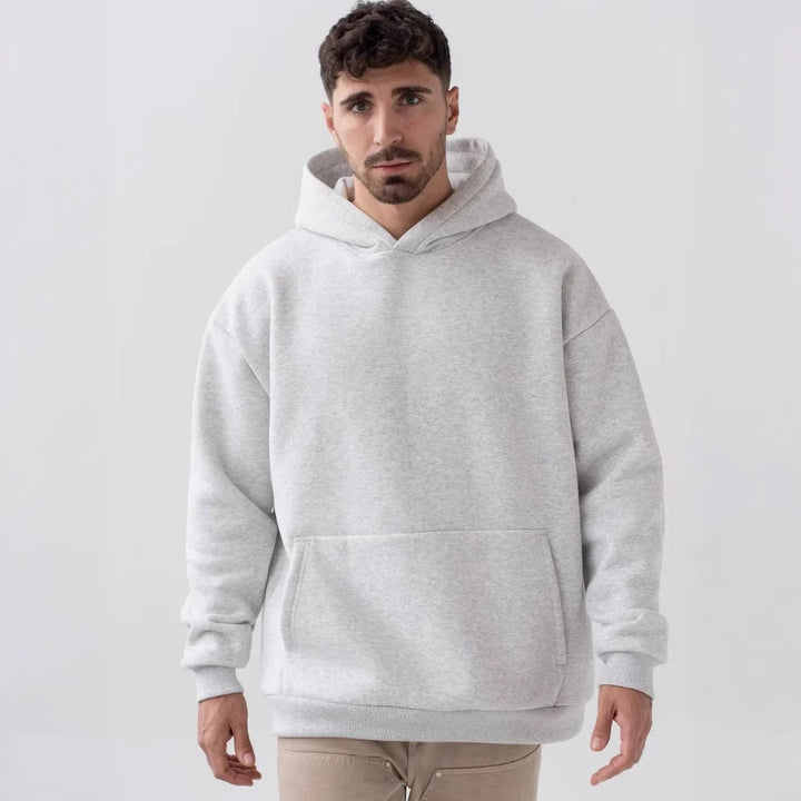 Men's heavy fleece boxy hoodie with deep shoulder drop reinforced hood and kangaroo pocket Mune Fashion