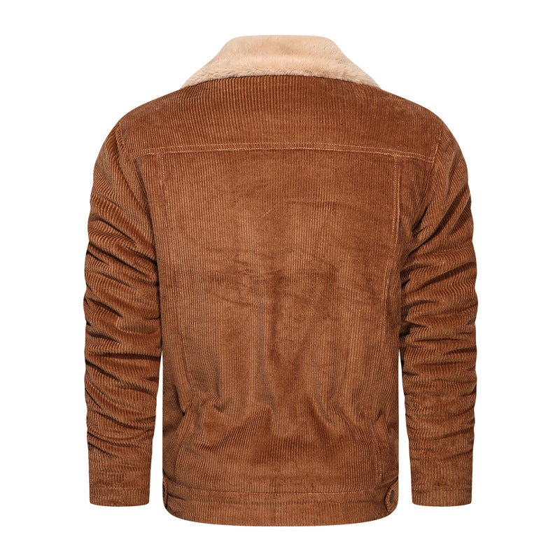 Men's cord trucker jacket with teddy lining and shirt collar Mune Fashion