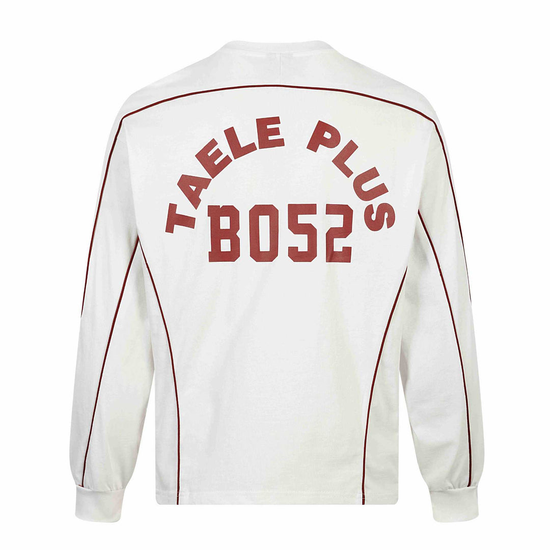 Men's retro-inspired long sleeve football jersey with V-neck and contrast piping Mune Fashion