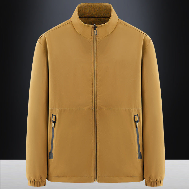 Men's minimalist technical all-weather softshell jacket with stand-up collar and water-repellent zippers Mune Fashion