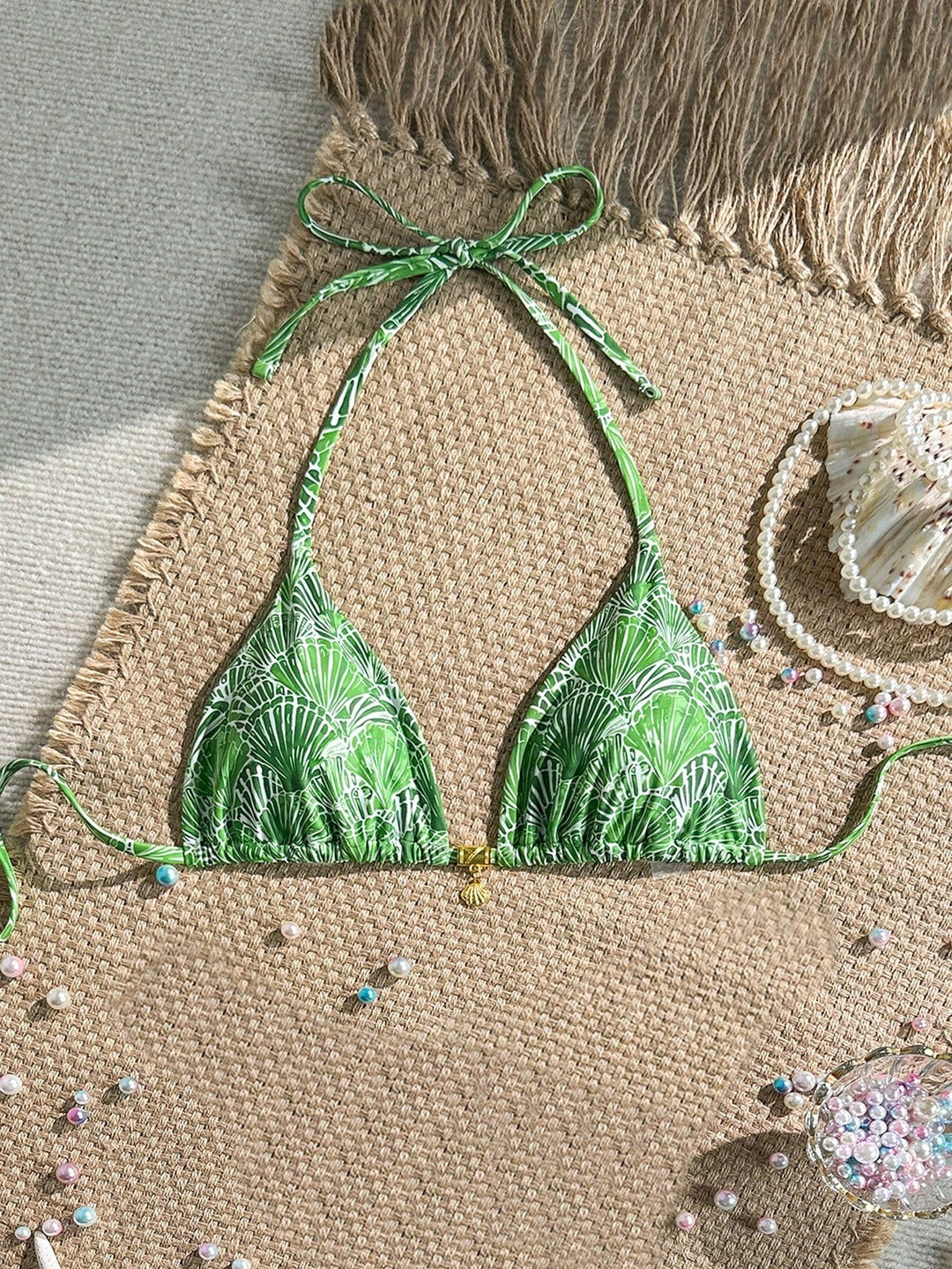 Women's Triangle Bikini Top with Ruffles Mune Fashion