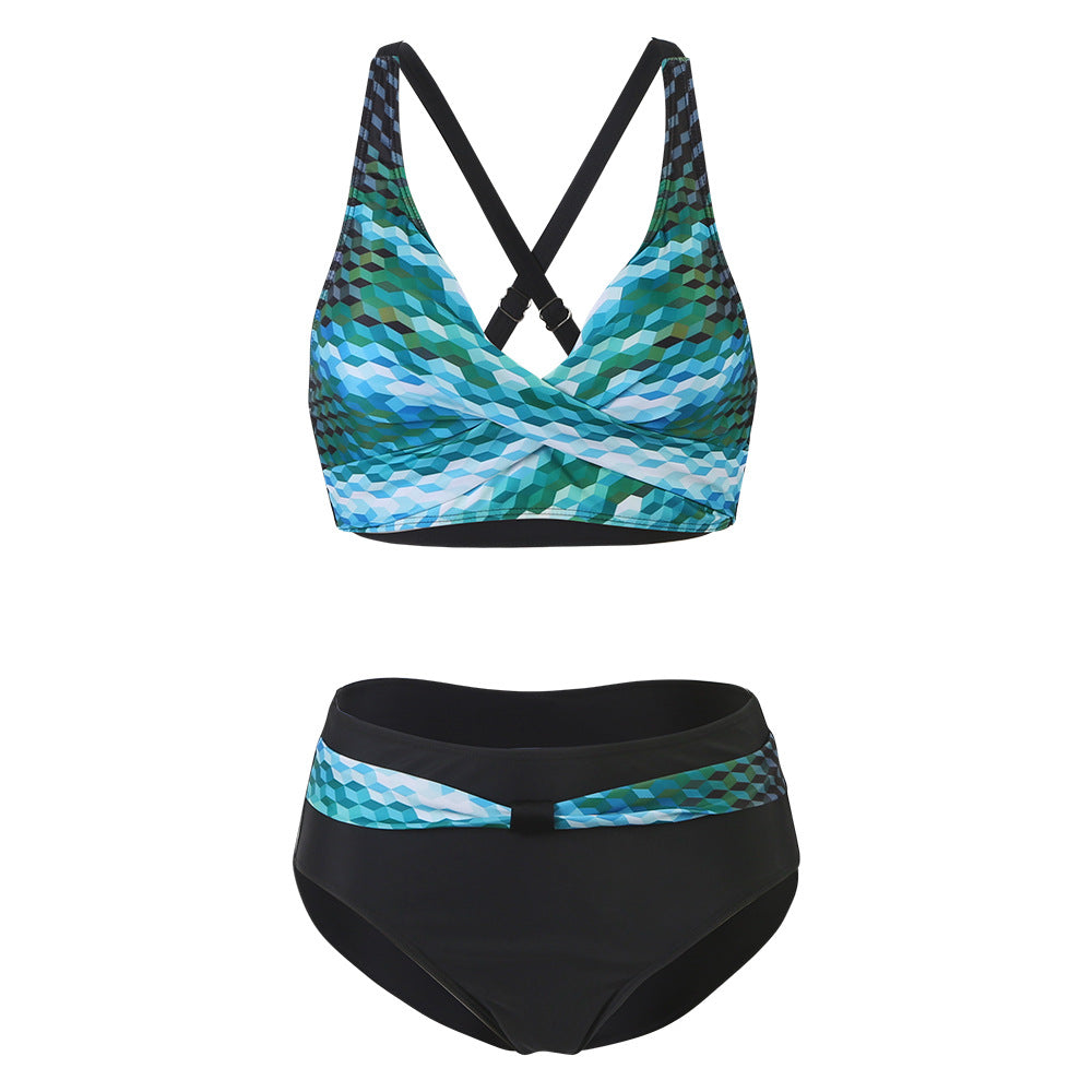 Women's sporty bikini set with trendy cut and modern graphic design Mune Fashion