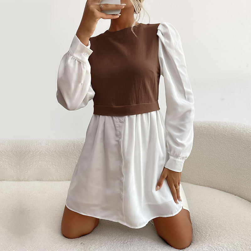 Women's Shirt Dress with Puff Sleeves Mune Fashion