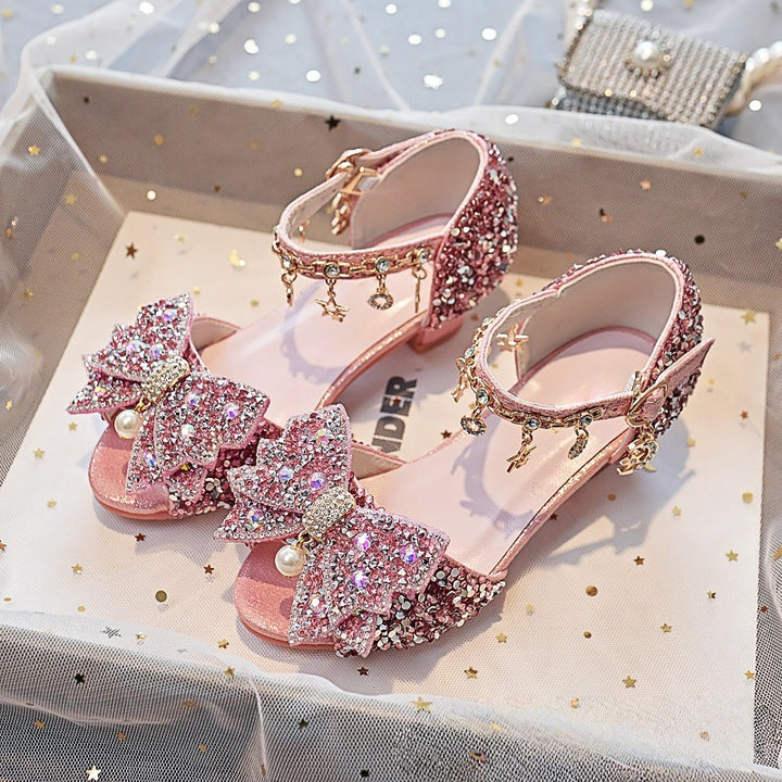 Girls Elegant and Sparkling Sandals with Large Bows Mune Fashion