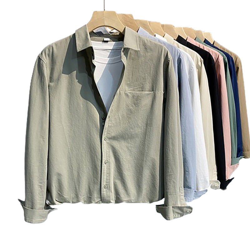 Men's Loose Cotton Overshirt with Chest Pocket and Light Texture Mune Fashion