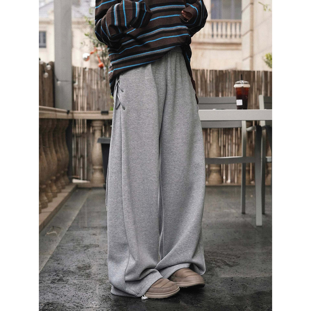 Women wide high-waisted palazzo pants with side lacing Mune Fashion
