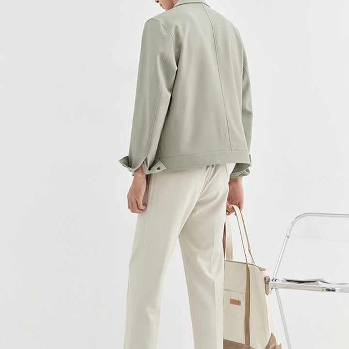 Men's Oversized Utility Jacket with Patch Chest Pocket and Snap Placket Mune Fashion