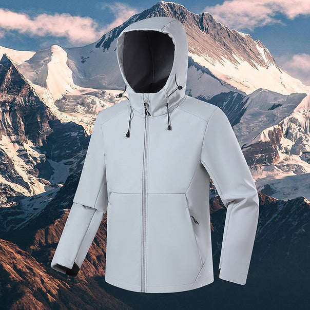 Men's Breathable Softshell Fleece Jacket with Multi-Layer Membrane, Ergonomic Cut and Adjustable Hood Mune Fashion