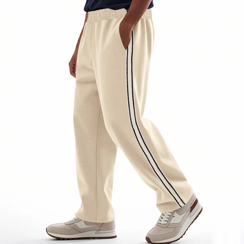 Men's comfortable training pants with elastic waistband and side contrast stripes Mune Fashion