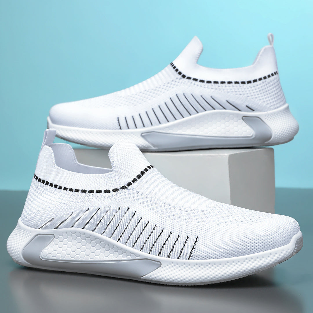 Unisex nan seamless knit slip-on running shoe with sock-like shaft and hexagonal cushioning sole Mune Fashion