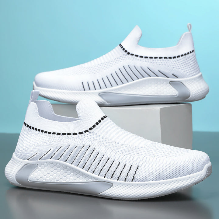 Unisex nan seamless knit slip-on running shoe with sock-like shaft and hexagonal cushioning sole Mune Fashion