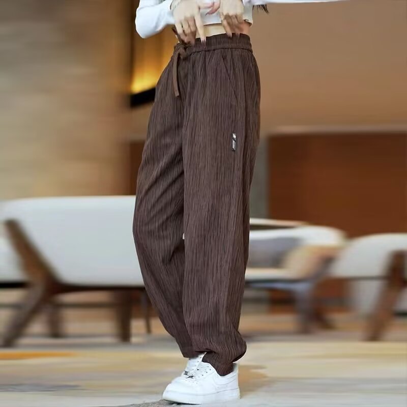 Women's Casual High-Waisted Pants with Side Pockets Mune Fashion