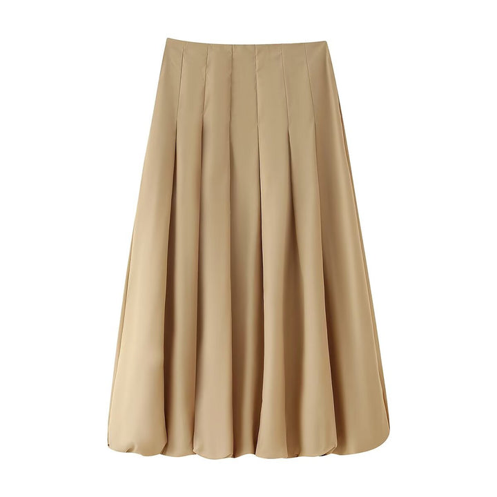 Women's pleated maxi skirt with high waist, boxy pleats and flowing silhouette Mune Fashion