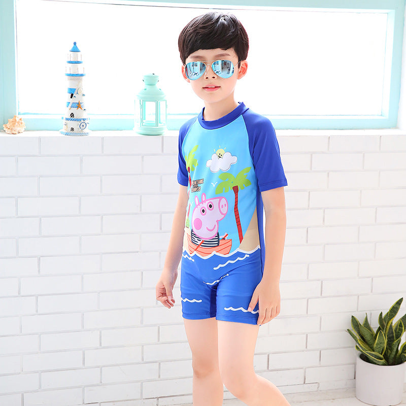 Boys UV protection swimsuit with short sleeves Mune Fashion
