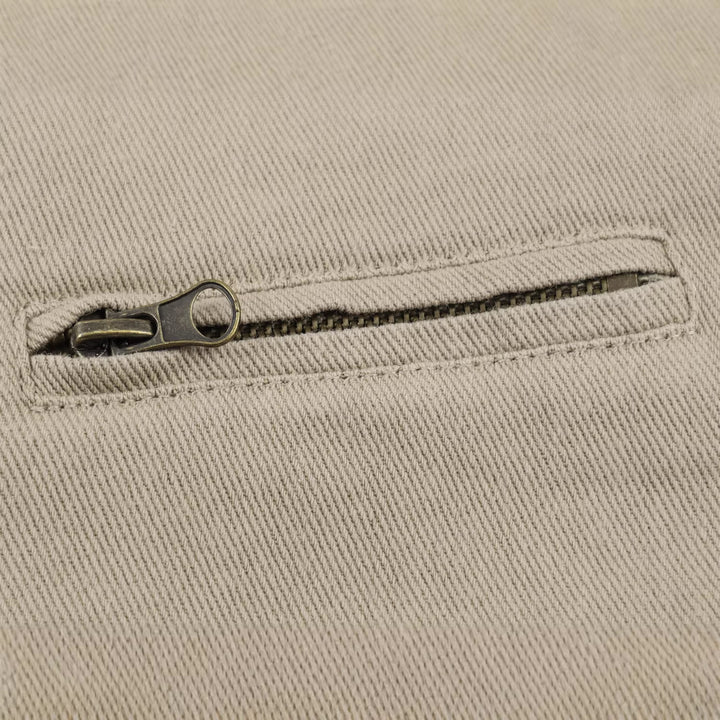 Men's Oversized Canvas Jacket with Cord Collar, Button Closure and Concealed Chest Pocket Mune Fashion