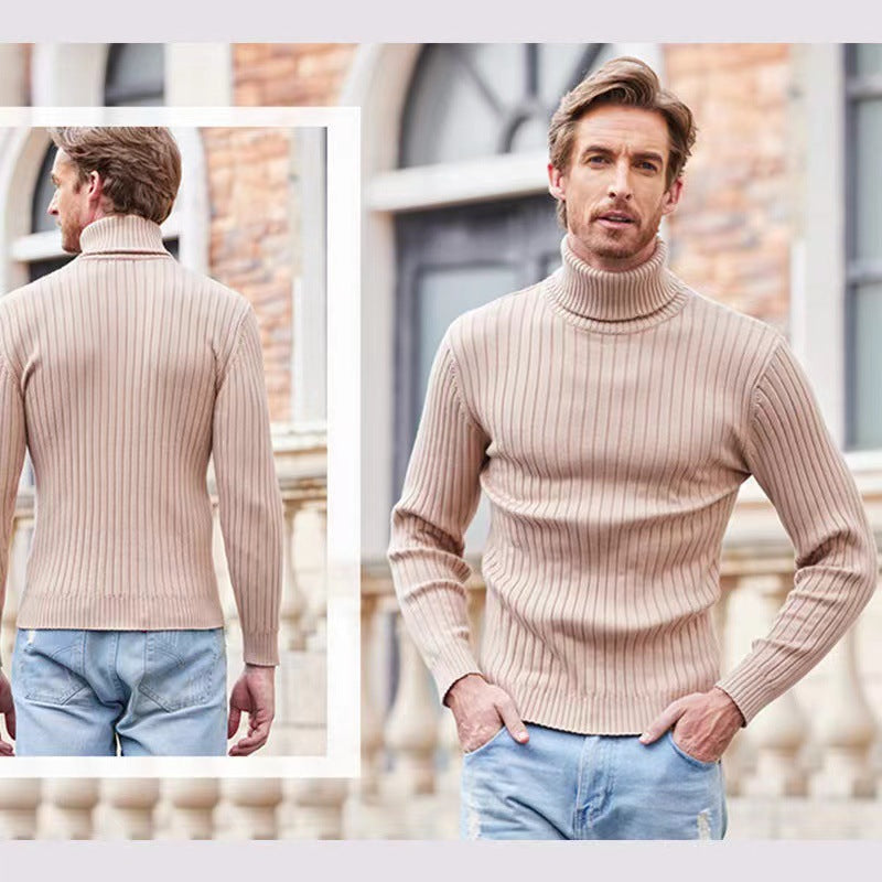 Men's ribbed fine-knit turtleneck sweater Slim Fit Mune Fashion