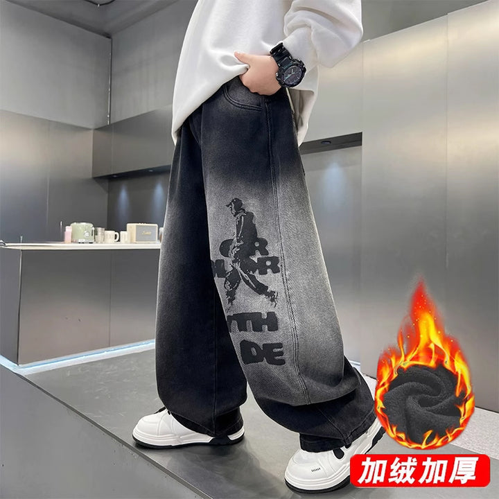 Unisex modern Baggy Jeans with graphic print Mune Fashion