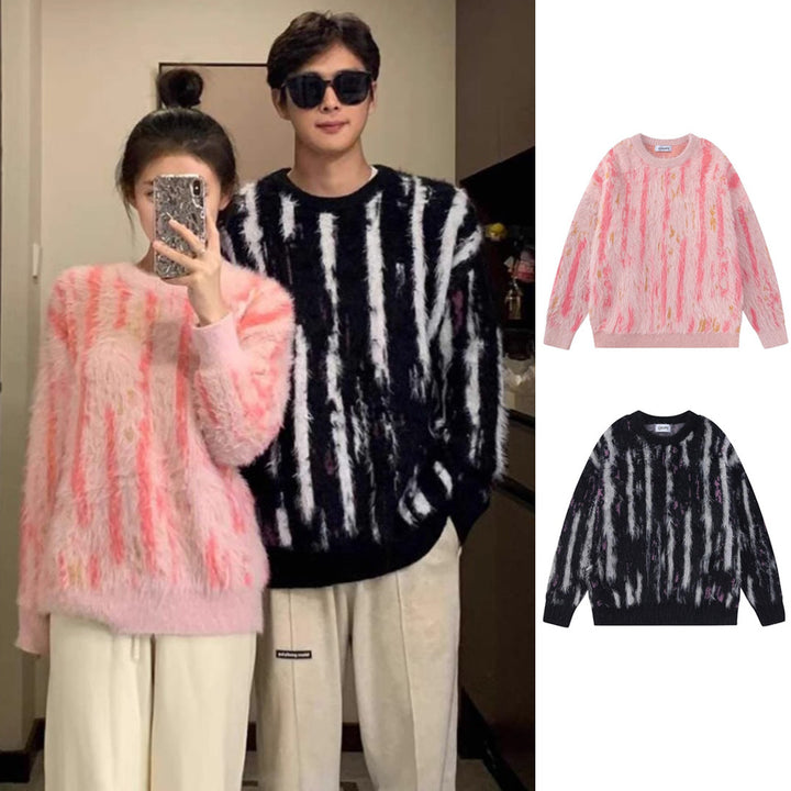 Ladies Stylish Sweater with Trendy Fur Design Mune Fashion