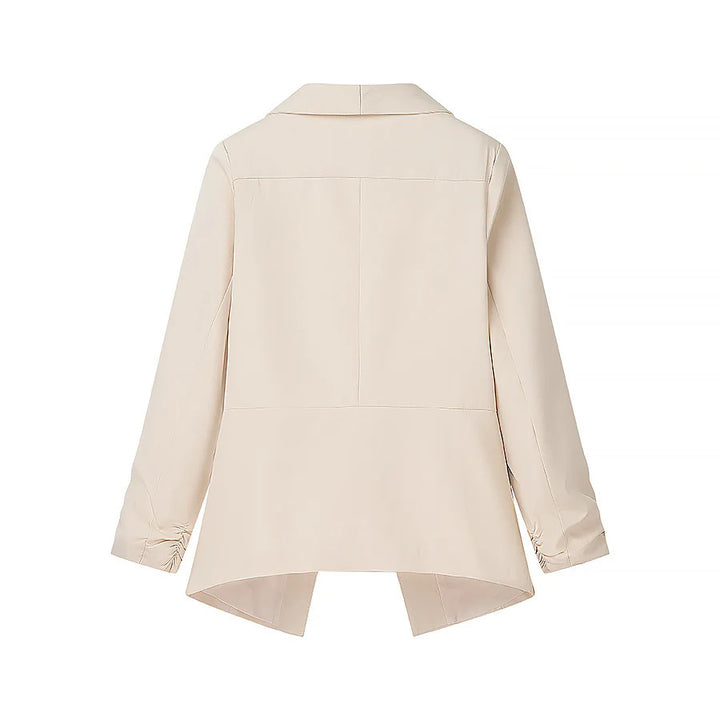 Women nan locker falling Waterfall blazer jacket with gathered sleeve cuffs Mune Fashion