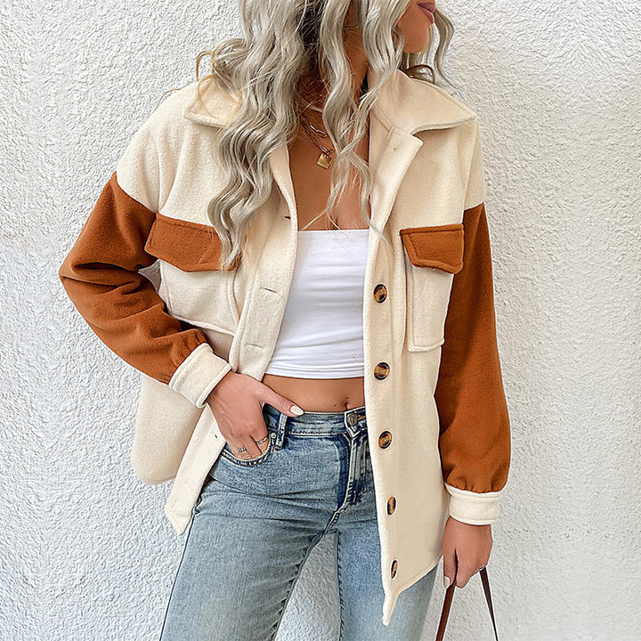 Women's Stylish Fleece Jacket with Pockets and Button Details Mune Fashion