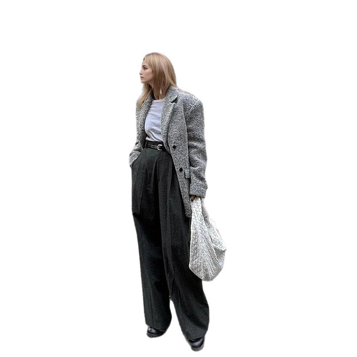 Women's Oversize Wool Blend Blazer in Boucle Look with Boxy Silhouette Mune Fashion