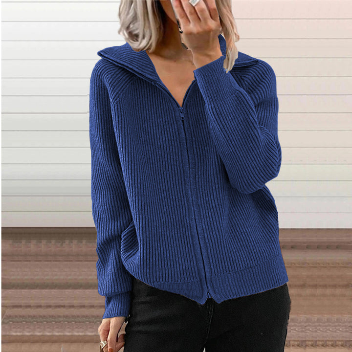 Women's Fashionable Knitted Jacket with Hood Mune Fashion