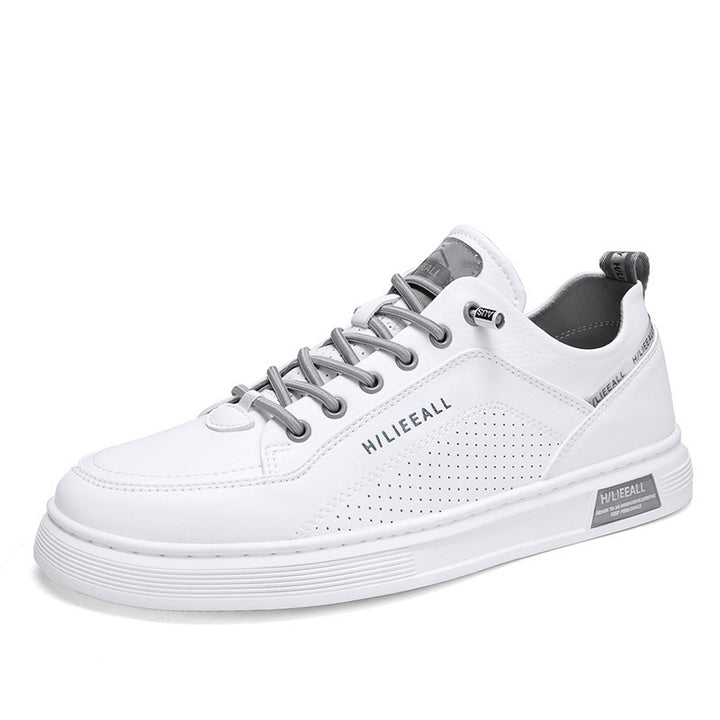 Men's low-cut sneaker with perforated side wall, metal eyelets, and cushioned platform sole Mune Fashion