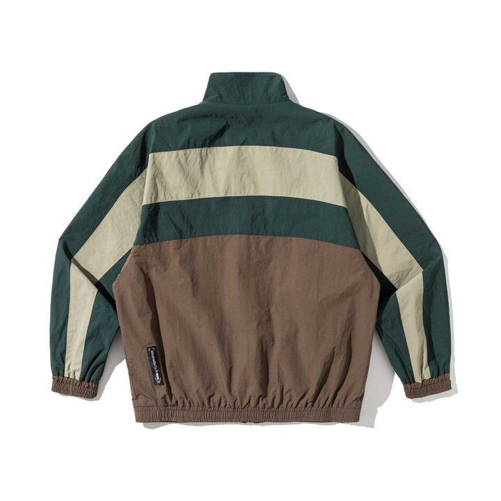 Unisex Lightweight Colorblock Windbreaker Jacket with Stand-up Collar and Elastic Cuffs Mune Fashion