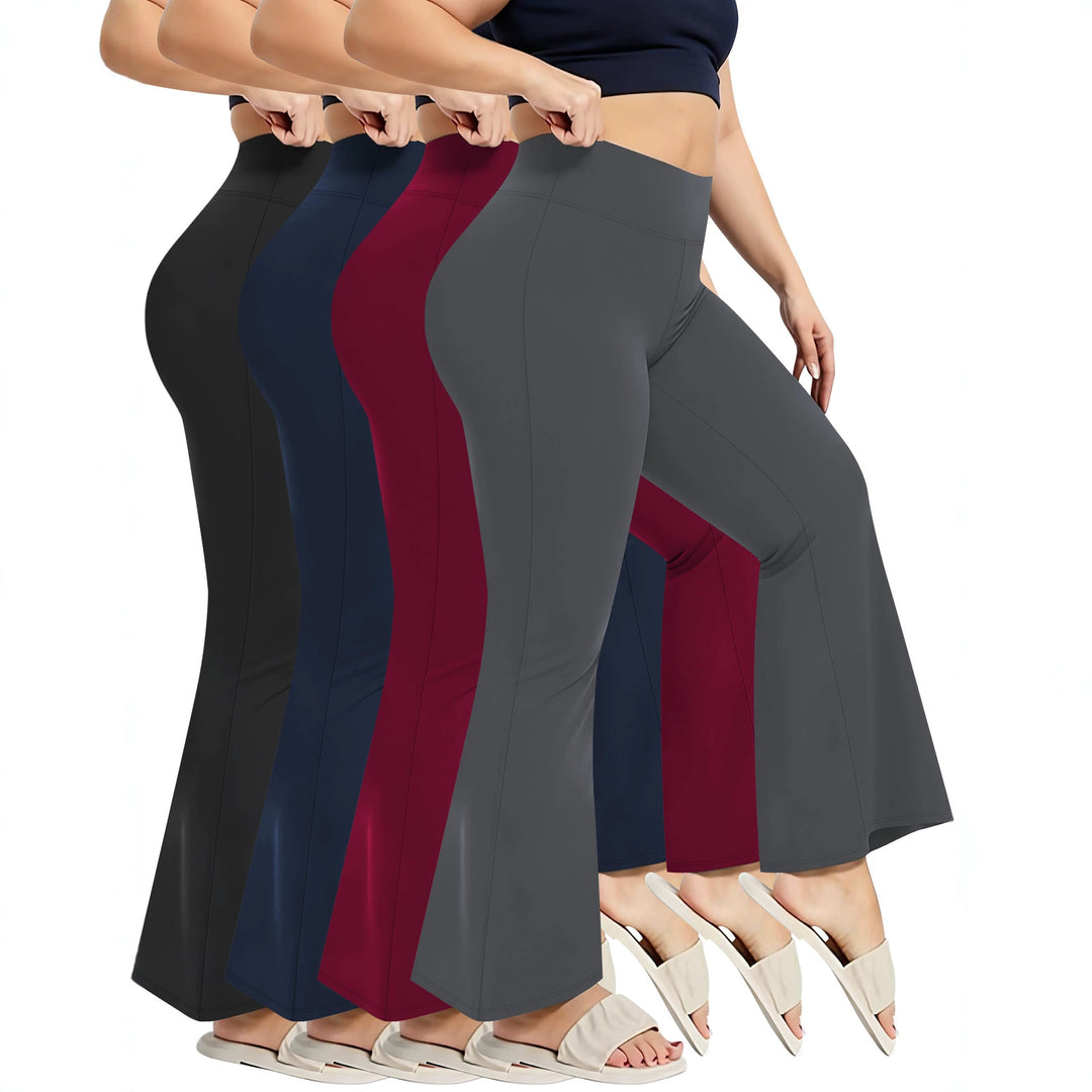 Women's Flare Leggings with High Waist, Butter Soft Stretch and Shaping Hip Seam Mune Fashion
